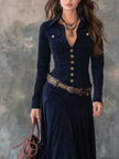FJØRNA women's suede belted coat, stylish and warm, shown on a model with a classic design and belt detail.