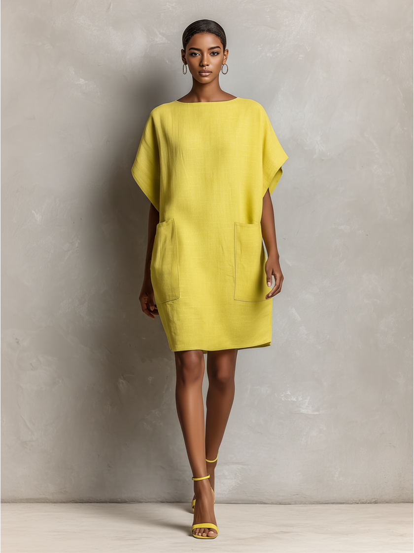 Yellow Linen Dress For Women