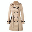 Women's Double-Breasted Trench Coat with Belt and Cuff Straps – Classic Stylish Outerwear for Transitional Seasons 1