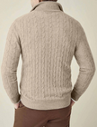 Zipper Sweater - Cable Knit Texture & Adjustable Warmth