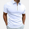 Men's slim fit zip polo shirt by FJØRNA, smart casual men's shirt with a zipper and classic polo collar.