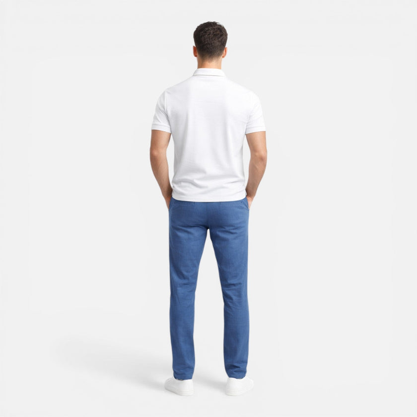 Men's slim fit zip polo shirt by FJØRNA, smart casual men's shirt with a zipper detail and classic collar.