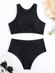 FJØRNA women's sporty bikini set with elegant cut, featuring a stylish swimwear design perfect for beach or poolwear.