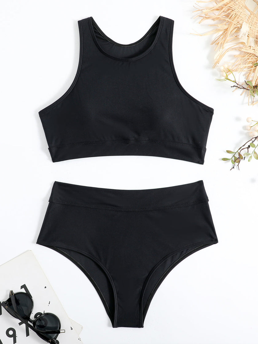 FJØRNA women's sporty bikini set with elegant cut, featuring a stylish swimwear design perfect for beach or poolwear.
