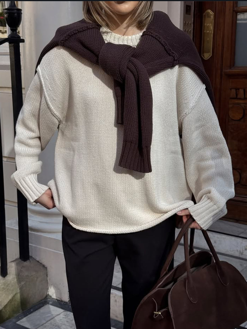 Casual Knitted Sweater White