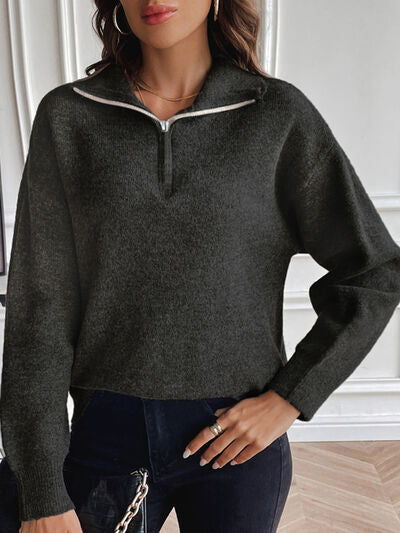 Chic Half-Zip Sweater - 9