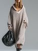 Grey Knit Floral Midi Dress For Women