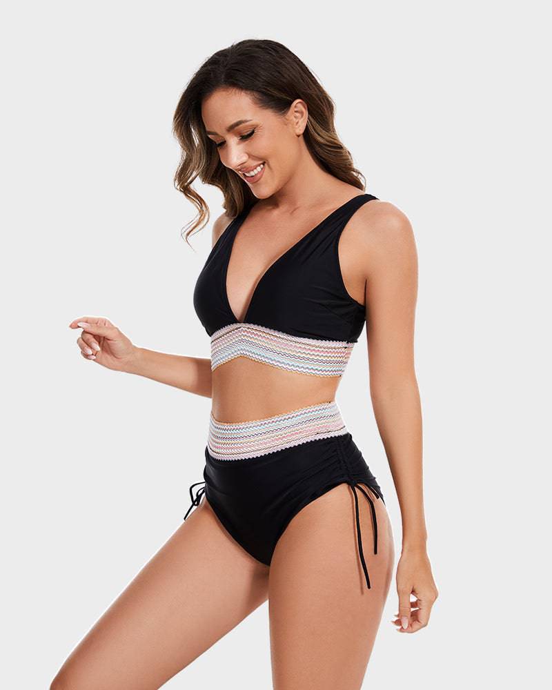 Women's FJØRNA high waist halter neck bikini set, shaping swimwear with supportive fit and stylish design for women.