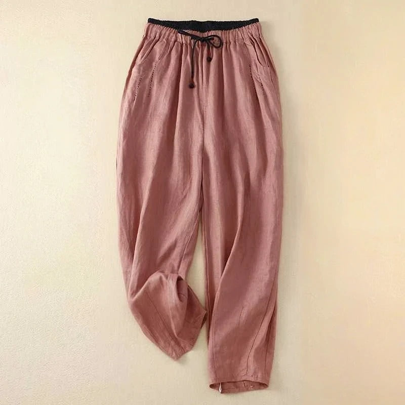 Vivo™ Relaxed Summer Pants by FJØRNA shown in light, breathable fabric with a relaxed fit, perfect for warm weather.