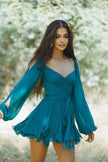 Isla | Elegant Ruffled Dress with Built-In Shorts