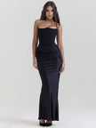 FJØRNA Studio | Women's Maxi Dress Silver | Emilia Corset Dress