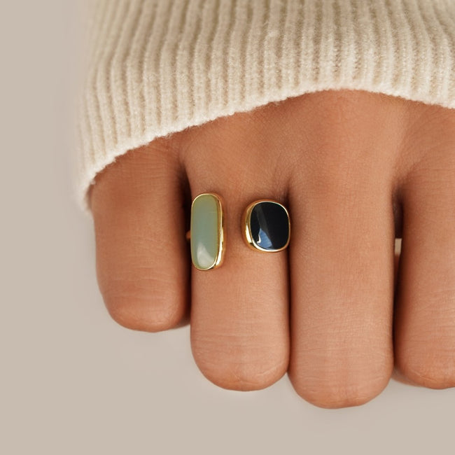 Elena - Waterproof 18K Gold Adjustable Minimalist Ring