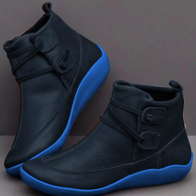 Carys – Women’s Orthopaedic Mid-Top Boots with Buckle Strap Design