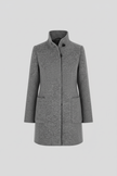 Wool Blend Coat Grey Stand Collar - 4