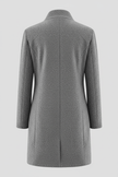 Wool Blend Coat Grey Stand Collar - 5