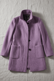 Wool Blend Coat Grey Stand Collar - 15