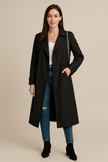 Relaxed Black Trench Coat - 6