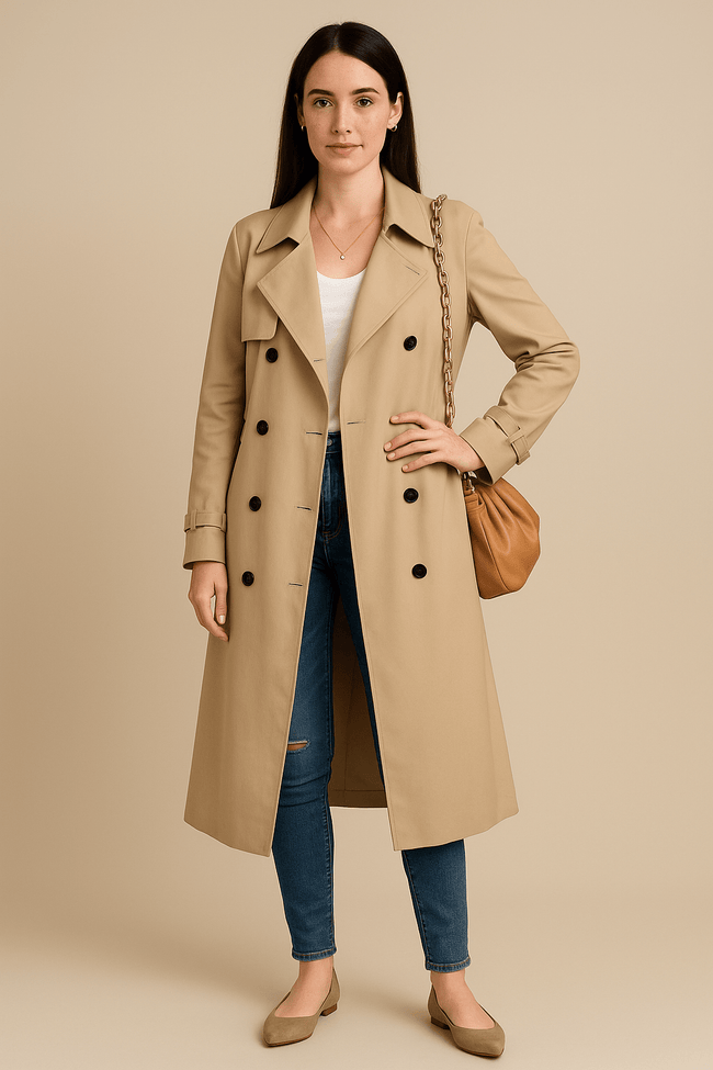 Relaxed Black Trench Coat - 1