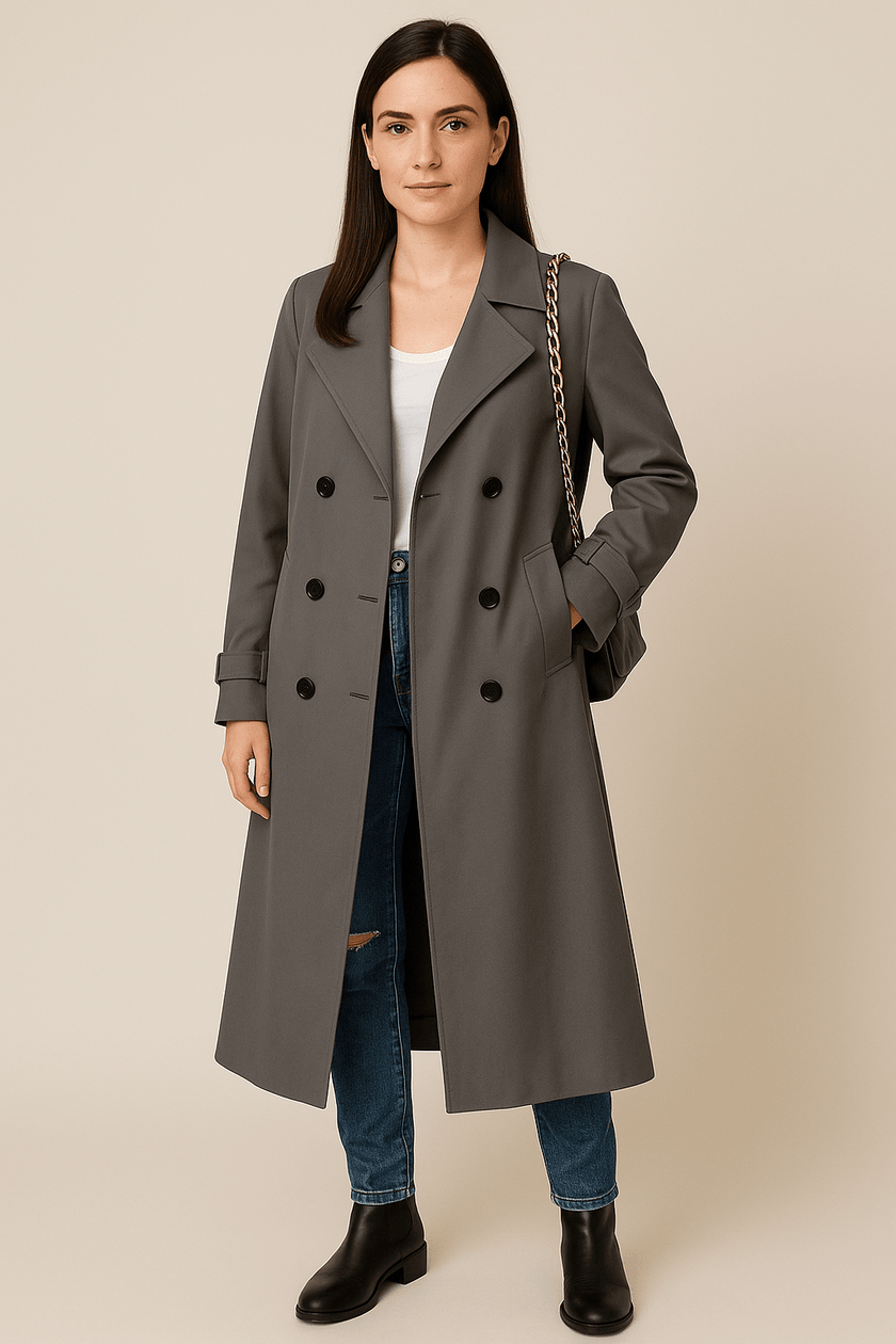 Relaxed Black Trench Coat - 2