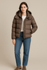 Cropped Quilted Puffer Jacket Grey - 1