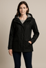 Mid-Length Raincoat Black Adjustable Hood - 3