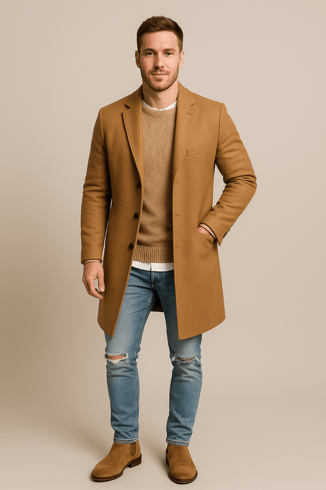 Tailored Trench Coat Navy - 2