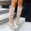 Maren – Women’s Knee-High Suede Boots with Side Zip & Cushioned Insole