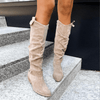 Maren – Women’s Knee-High Suede Boots with Side Zip & Cushioned Insole