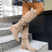 Maren – Women’s Knee-High Suede Boots with Side Zip & Cushioned Insole