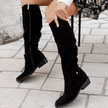 Maren – Women’s Knee-High Suede Boots with Side Zip & Cushioned Insole