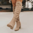 Maren – Women’s Knee-High Suede Boots with Side Zip & Cushioned Insole