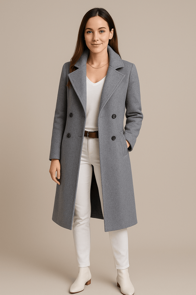 Elegant Fleece Trench Coat - 2