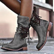 Rowan – Women’s Mid-Calf Lace-Up Leather Boots with Metal Stud Detail
