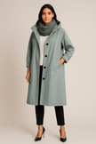 Hooded Black Trench Coat - 10