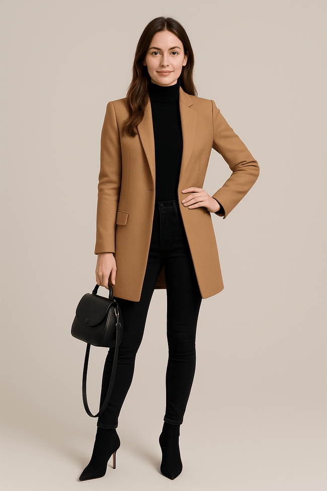 Tailored Black Trench Coat - 1