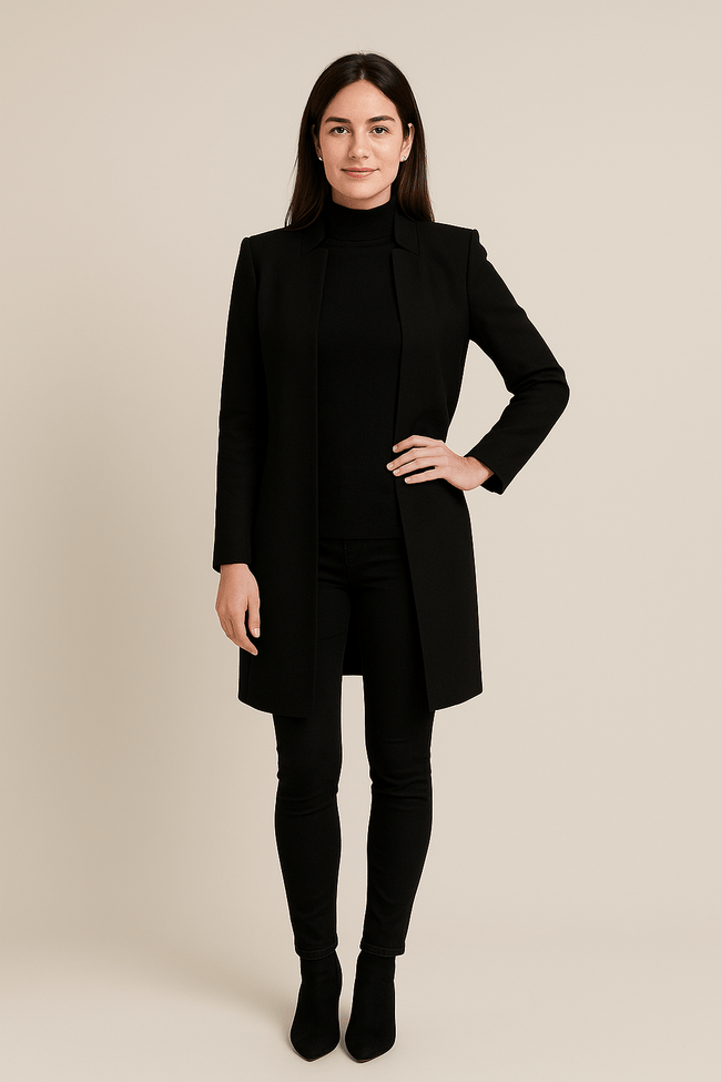 Tailored Black Trench Coat - 2