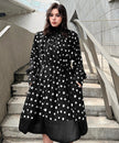 White Dot Veil Dress by FJØRNA, elegant sleeveless dress with dotted veil overlay, perfect for special occasions.