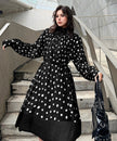 White Dot Veil Dress by FJØRNA, a lightweight dress with dotted mesh fabric, flowing silhouette, and delicate detailing.