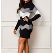 Printed Sheath Dress Black Plus Size