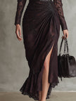 Red Faux Leather Maxi Dress | Evening Dress