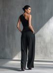 FJØRNA lightweight summer trousers for women with wide-leg design, perfect for vacation and warm-weather wear.