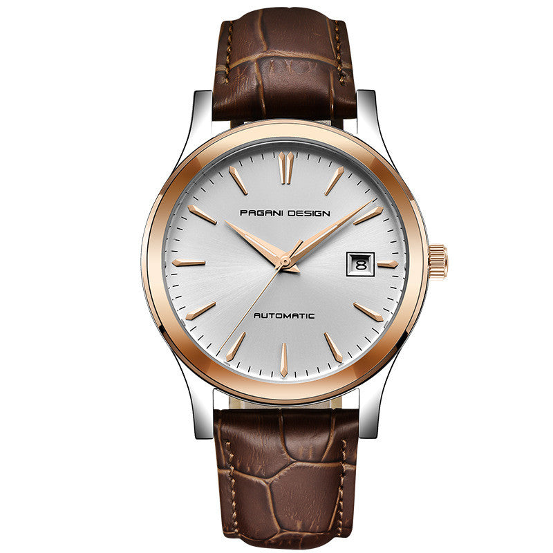 Casual Mechanical Watch Leather Strap