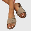 Amber™ orthopedic sandals by FJØRNA with cushioned straps and supportive soles, designed for comfort and style in neutral tones.