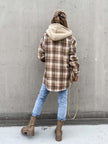 Plaid Hooded Jacket Loose Fit