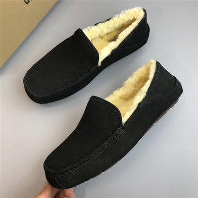 Suede Slippers with Wool Lining - 6