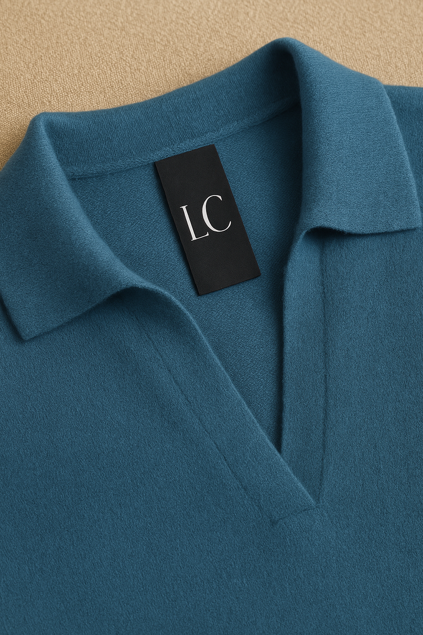 Knit Polo Top Women Collar