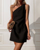 Zara | One-Shoulder Linen Mini Dress