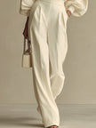 FJØRNA lightweight summer wide-leg high-waist trousers for women, soft fabric, relaxed fit, and stylish design.