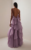 FJØRNA Pandorea layered maxi dress with flowing fabric and floral design, perfect for summer or casual occasions.