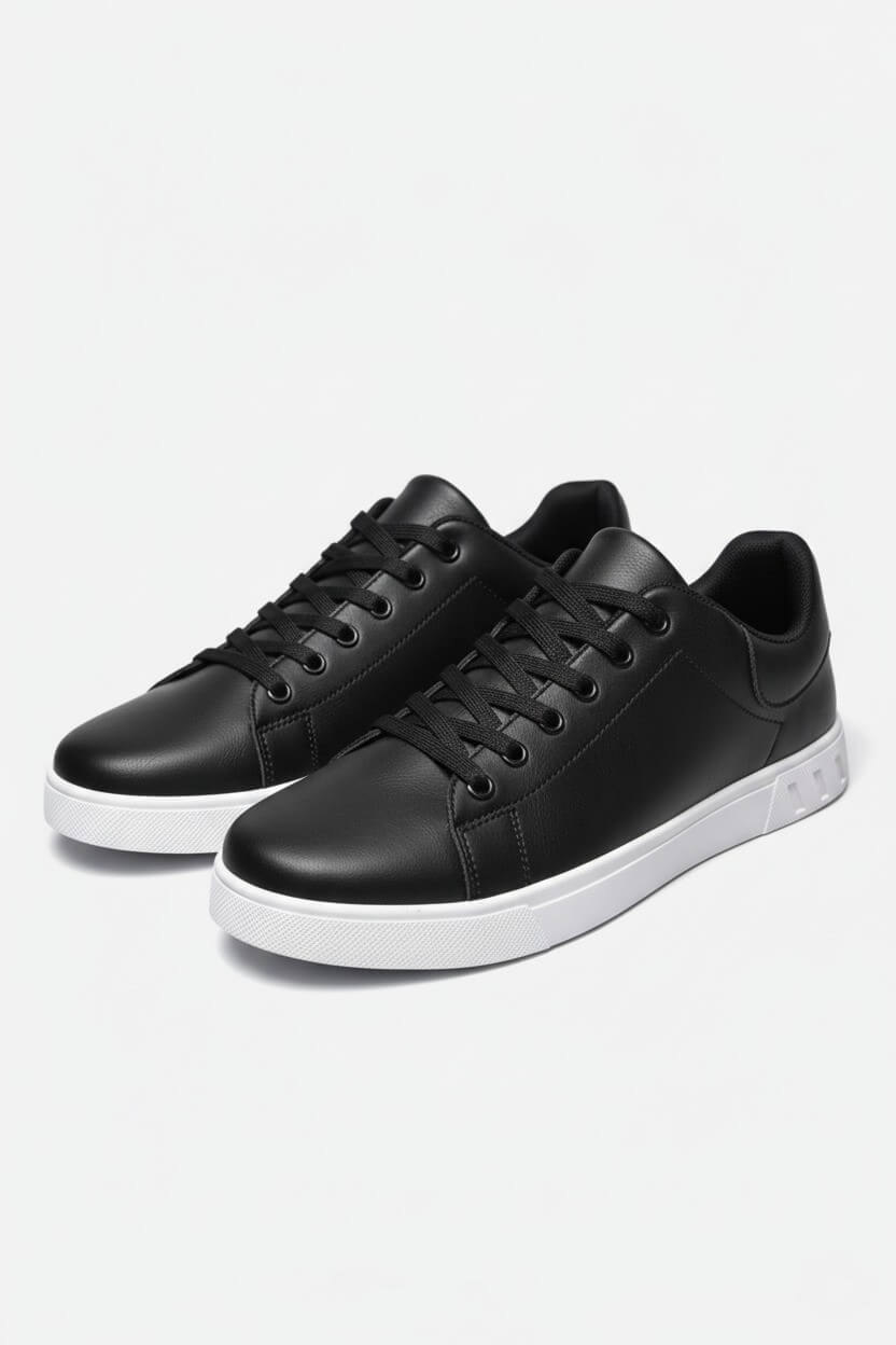 Men's casual lace-up trainers by FJØRNA with PU upper, designed for everyday comfort and versatile style.